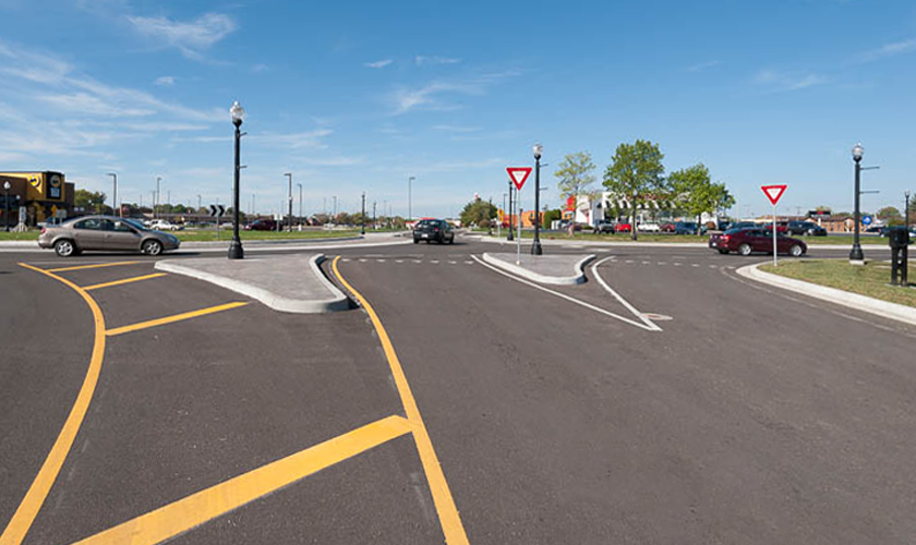 The 59th Street and 60th Street Roundabout in Anderson, IN, is one of three GRW projects being recognized by ACEC Indiana at the 2017 awards luncheon in Indianapolis.