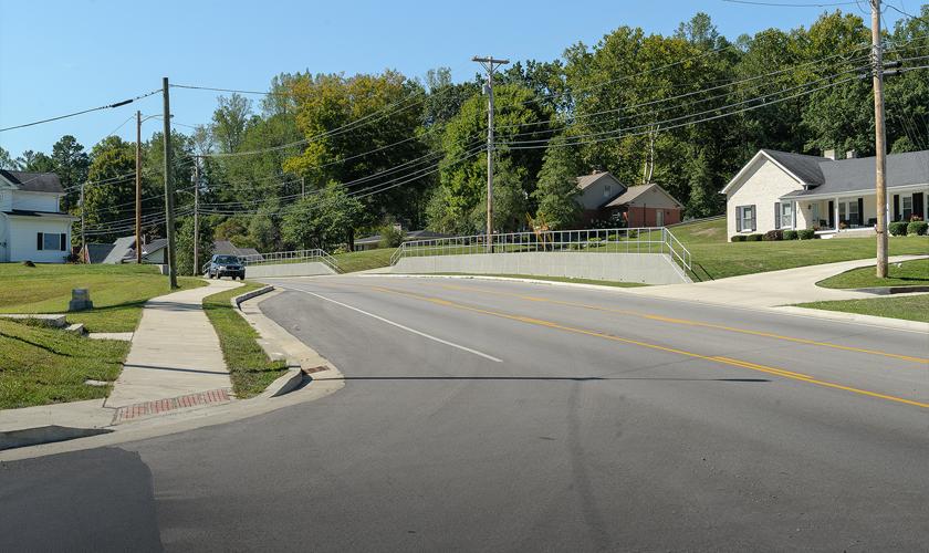 KY 89 Retaining walls with Handrails in Residential Area, KYTC District 10 Estill County